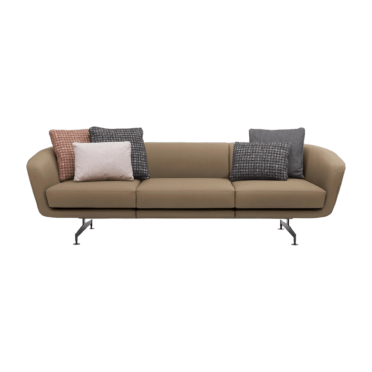 Canapé 3 places en tissu gris tourterelle 245cm Betty - Kartell - The Cool Republic