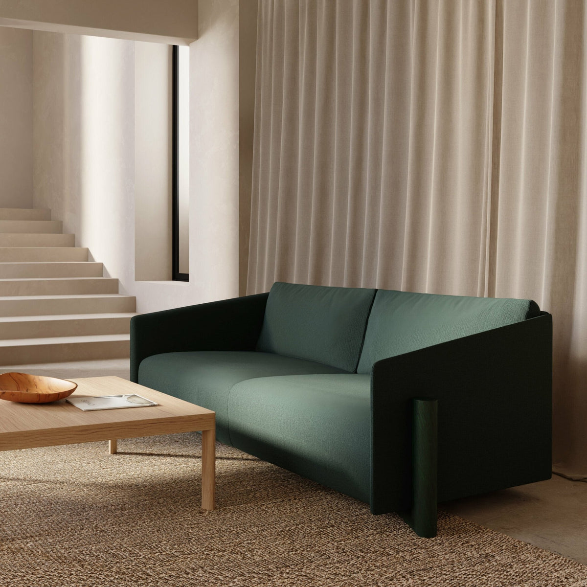 Canapé 3 places en tissu vert Timber - Kann Design - The Cool Republic