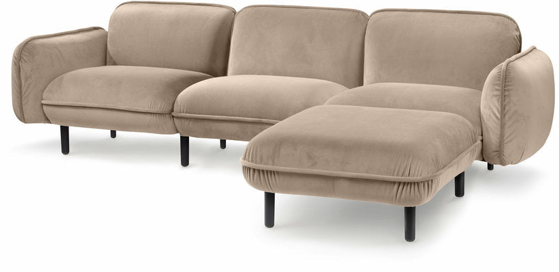 Canapé 3 places en velours beige Bean - Emko - The Cool Republic