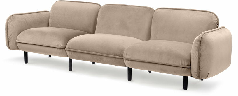 Canapé 3 places en velours beige Bean - Emko - The Cool Republic
