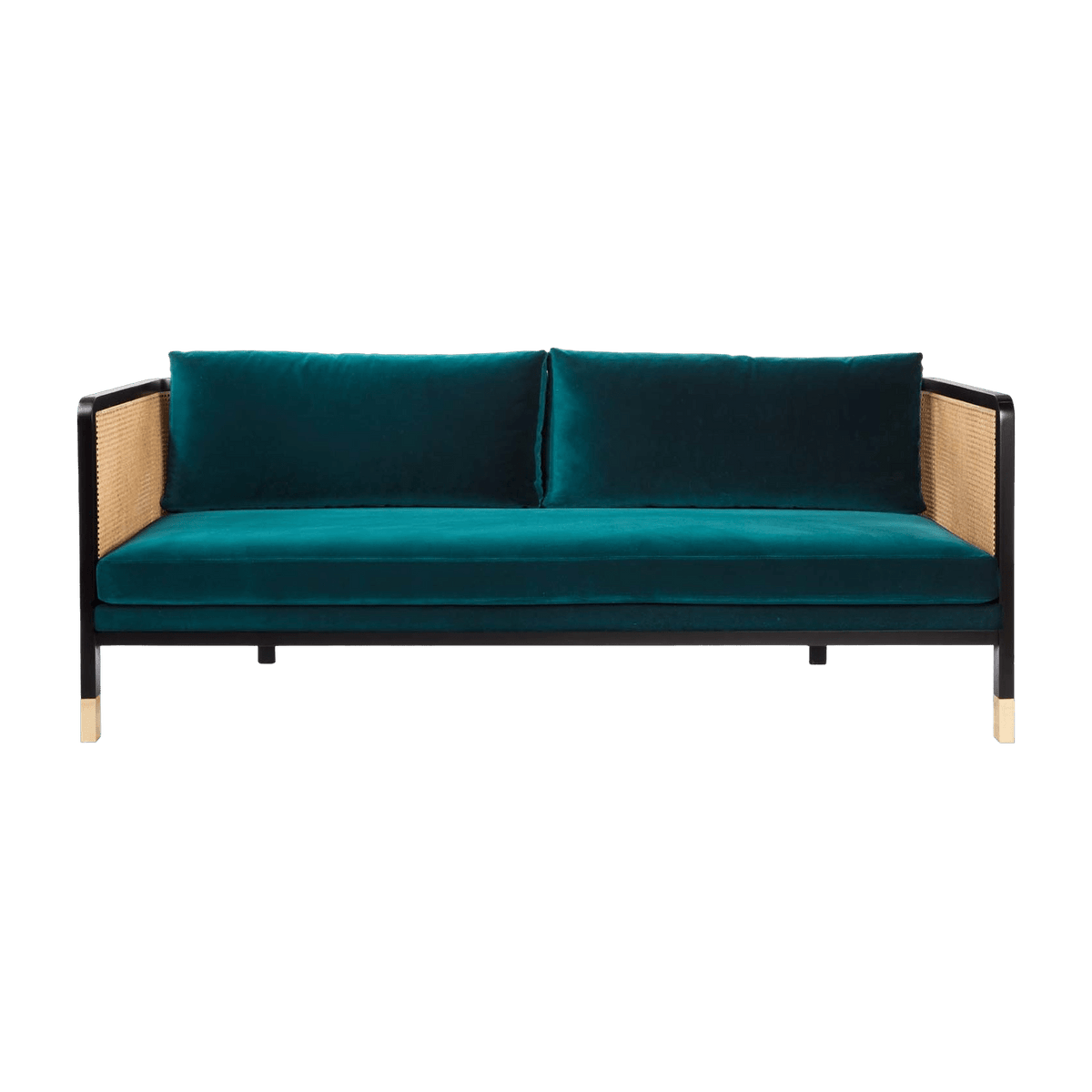 Canapé 3 places en velours bleu canard Cannage - RED Edition - The Cool Republic