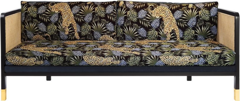 Canapé 3 places en velours Jungle Leopard Cannage - RED Edition - The Cool Republic