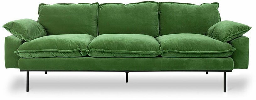Canapé 3 places en velours vert Retro - Hkliving - The Cool Republic