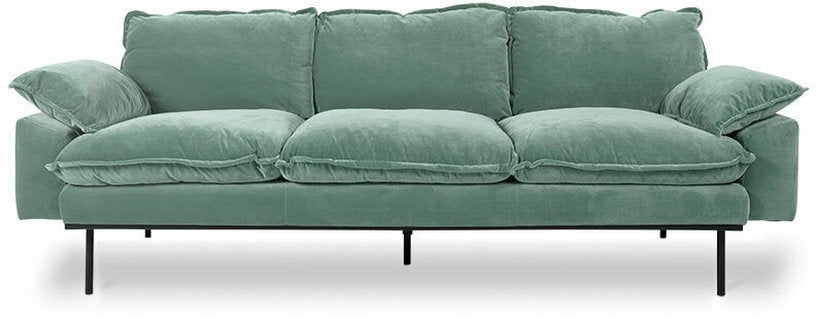 Canapé 3 places en velours vert Retro - Hkliving - The Cool Republic