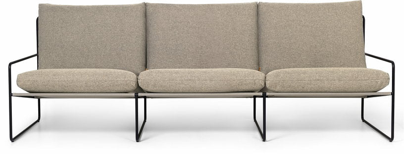Canapé 3 places extérieur sable et métal noir Desert - Ferm Living - The Cool Republic