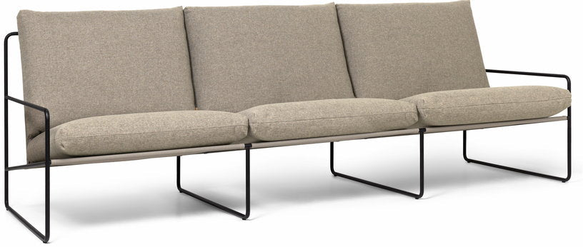Canapé 3 places extérieur sable et métal noir Desert - Ferm Living - The Cool Republic