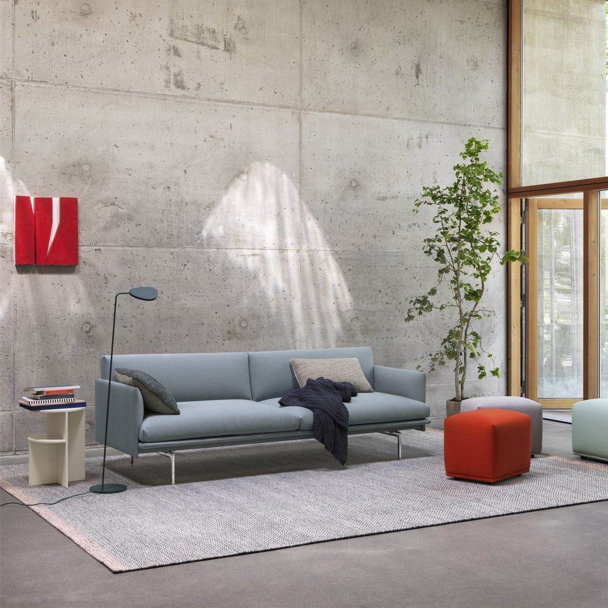Canapé 3 places vert kaki Outline - Muuto - The Cool Republic