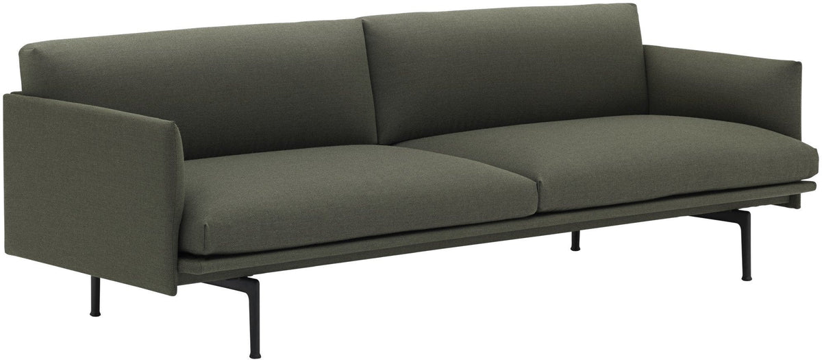 Canapé 3 places vert kaki Outline - Muuto - The Cool Republic