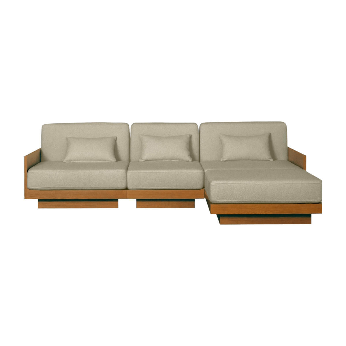 4 seater sofa in natural Iroko Georges la Méridienne - Gabrielle Paris - The Cool Republic