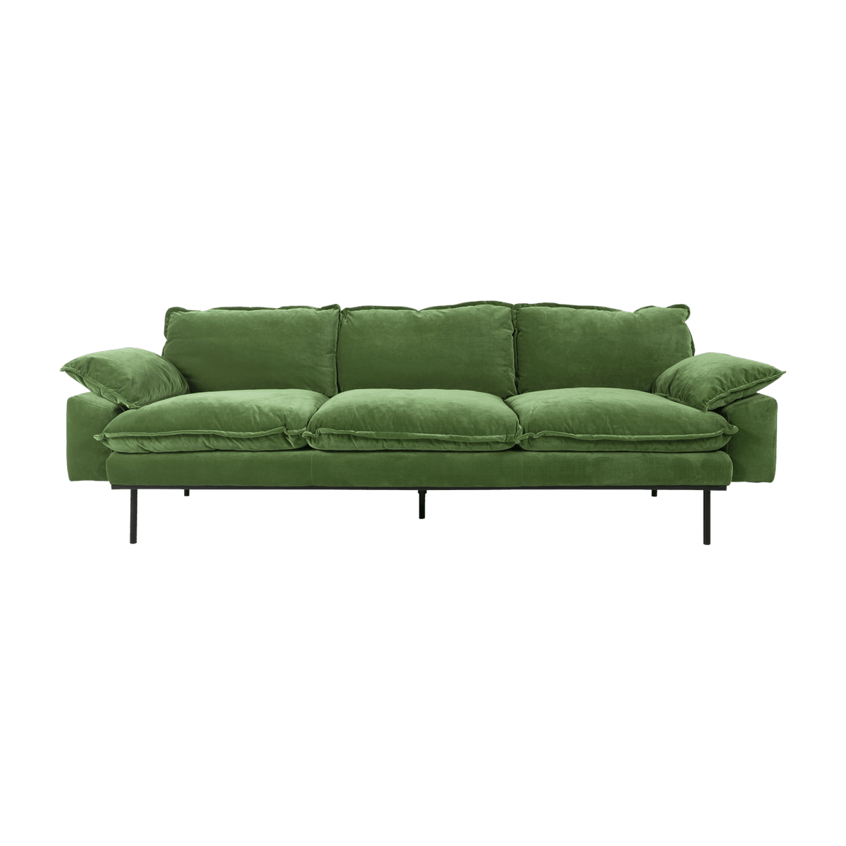 Canapé 4 places en velours vert Retro - Hkliving - The Cool Republic