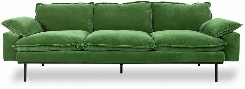 Canapé 4 places en velours vert Retro - Hkliving - The Cool Republic