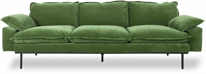 Canapé 4 places en velours vert Retro - Hkliving - The Cool Republic