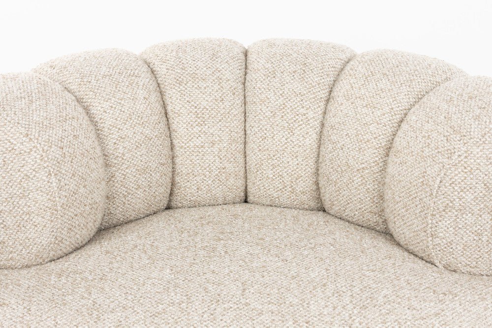 Canapé arrondi en tissu beige 120x98x66cm Georgia - Dutchbone - The Cool Republic
