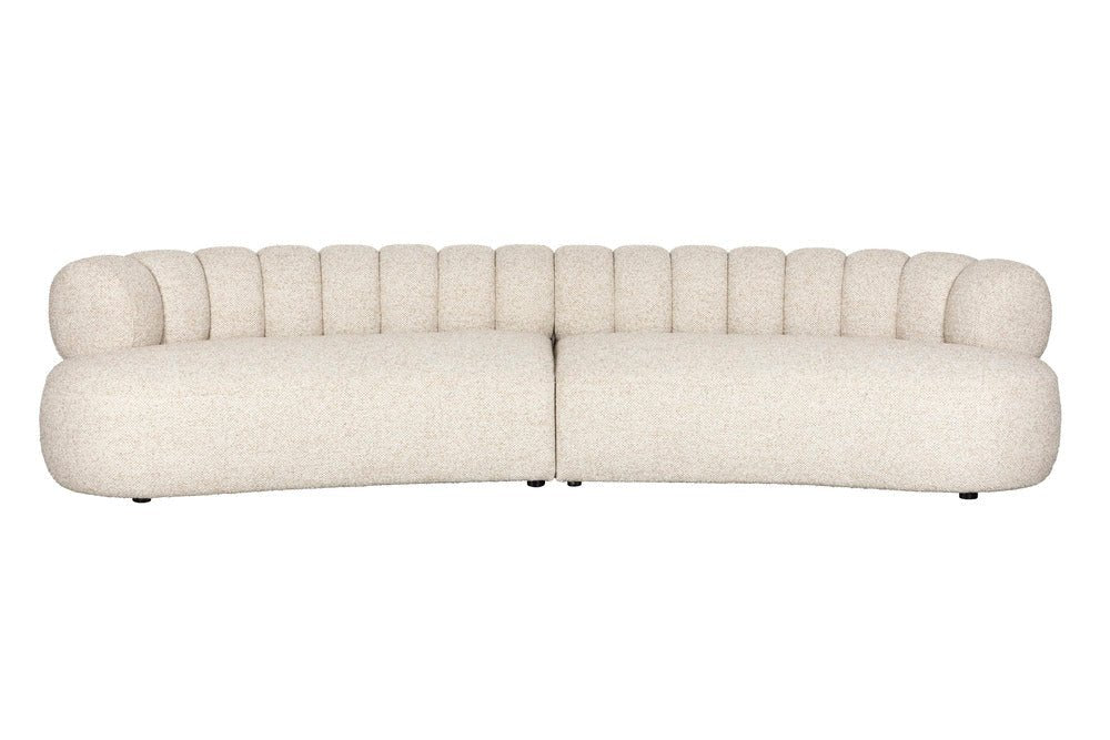 Canapé arrondi en tissu beige 4,5 places Duvane - Dutchbone - The Cool Republic