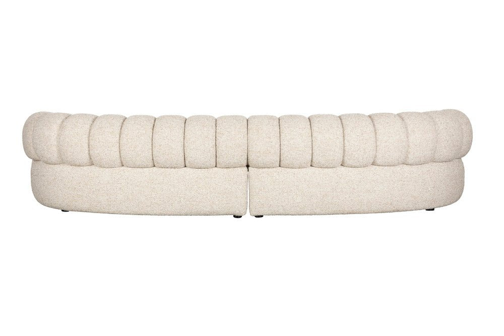 Canapé arrondi en tissu beige 4,5 places Duvane - Dutchbone - The Cool Republic