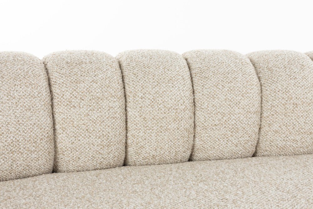 Canapé arrondi en tissu beige 4,5 places Duvane - Dutchbone - The Cool Republic