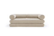 Canapé convertible avec deux coussins d'angles en polyester recyclé beige 200x90x65cm Circlus - Inovation Living - The Cool Republic