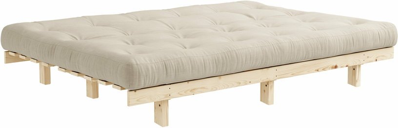 Canapé convertible en bois de pin et matelas beige 100x190cm Lean - Karup Design - The Cool Republic