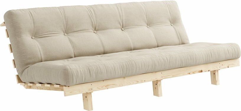 Canapé convertible en bois de pin et matelas beige 100x190cm Lean - Karup Design - The Cool Republic