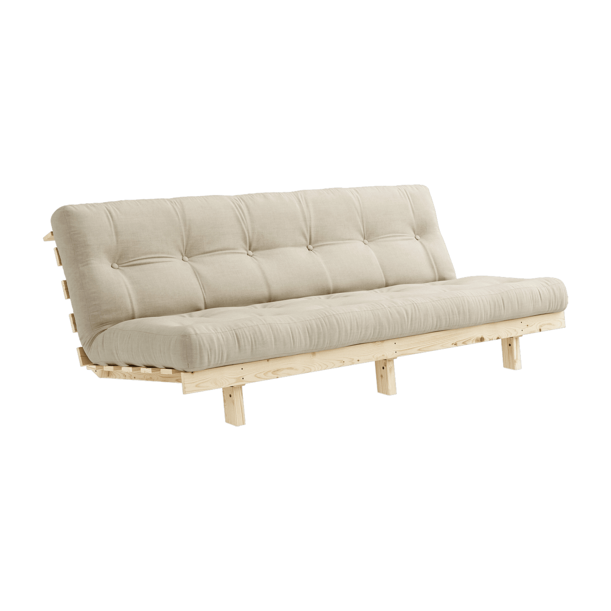 Canapé convertible en bois de pin et matelas beige 100x190cm Lean - Karup Design - The Cool Republic
