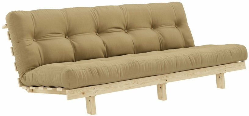 Canapé convertible en bois de pin et matelas beige blé 100x190cm Lean - Karup Design - The Cool Republic