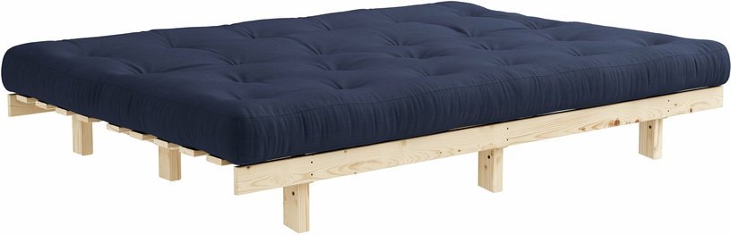 Canapé convertible en bois de pin et matelas bleu marine 100x190cm Lean - Karup Design - The Cool Republic