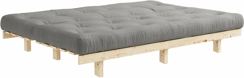Canapé convertible en bois de pin et matelas gris 100x190cm Lean - Karup Design - The Cool Republic