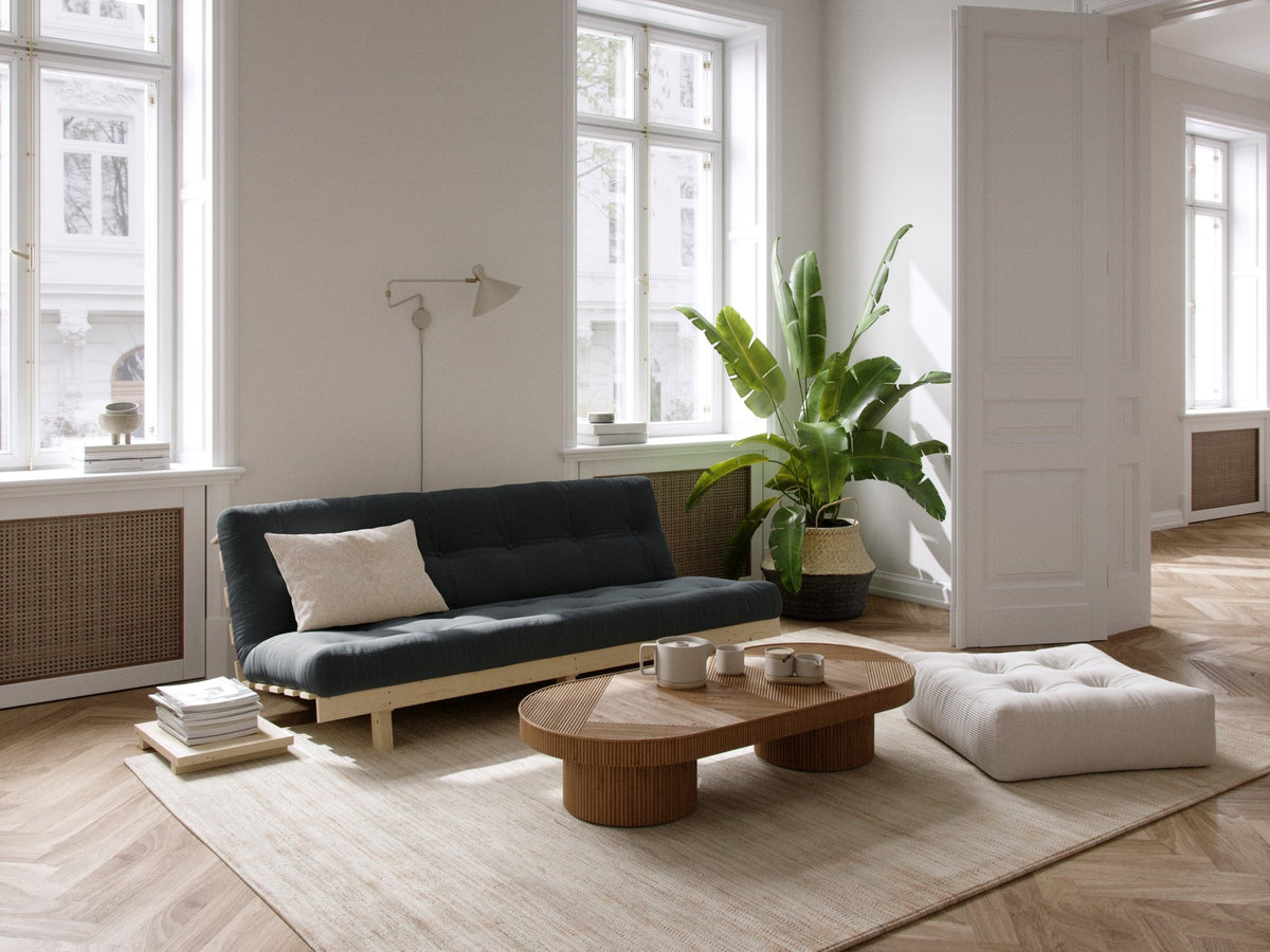 Canapé convertible en bois de pin et matelas gris foncé 100x190cm Lean - Karup Design - The Cool Republic