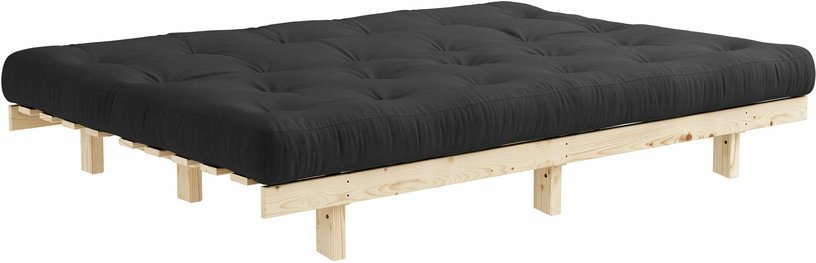 Canapé convertible en bois de pin et matelas gris foncé 100x190cm Lean - Karup Design - The Cool Republic