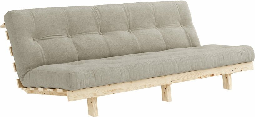 Canapé convertible en bois de pin et matelas lin 100x190cm Lean - Karup Design - The Cool Republic