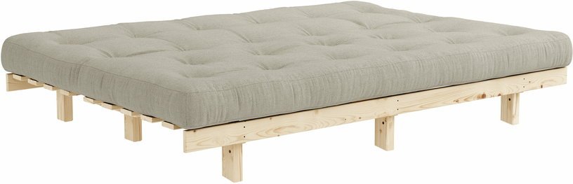 Canapé convertible en bois de pin et matelas lin 100x190cm Lean - Karup Design - The Cool Republic
