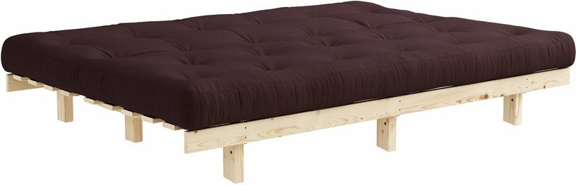 Canapé convertible en bois de pin et matelas marron 100x190cm Lean - Karup Design - The Cool Republic