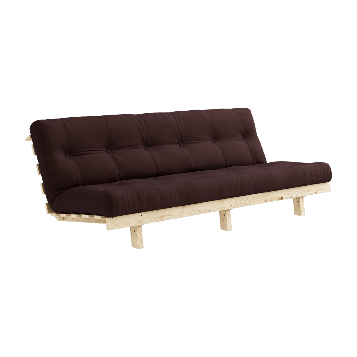 Canapé convertible en bois de pin et matelas marron 100x190cm Lean - Karup Design - The Cool Republic
