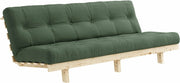 Canapé convertible en bois de pin et matelas vert olive 100x190cm Lean - Karup Design - The Cool Republic