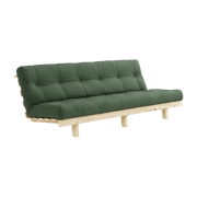 Canapé convertible en bois de pin et matelas vert olive 100x190cm Lean - Karup Design - The Cool Republic