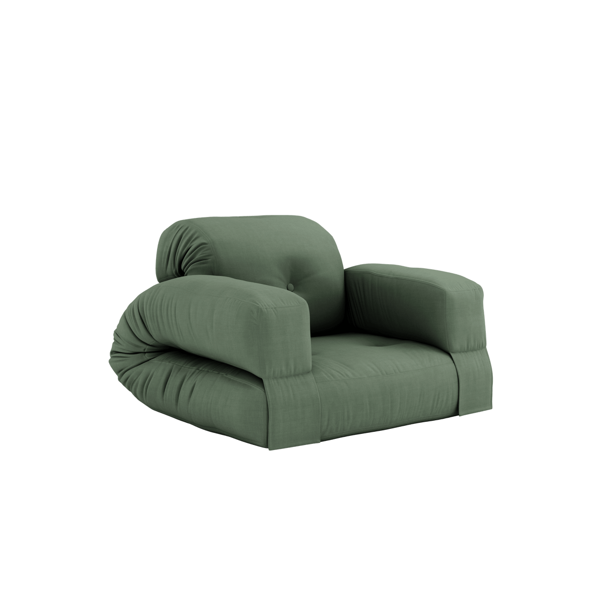 Canapé convertible en coton olive green 90x122x66cm Hippo - Karup Design - The Cool Republic