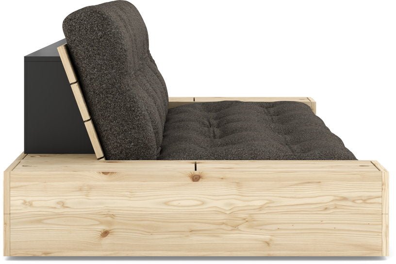 Canapé convertible en pin 244x166cm avec futon marron et rangements Base - Karup Design - The Cool Republic