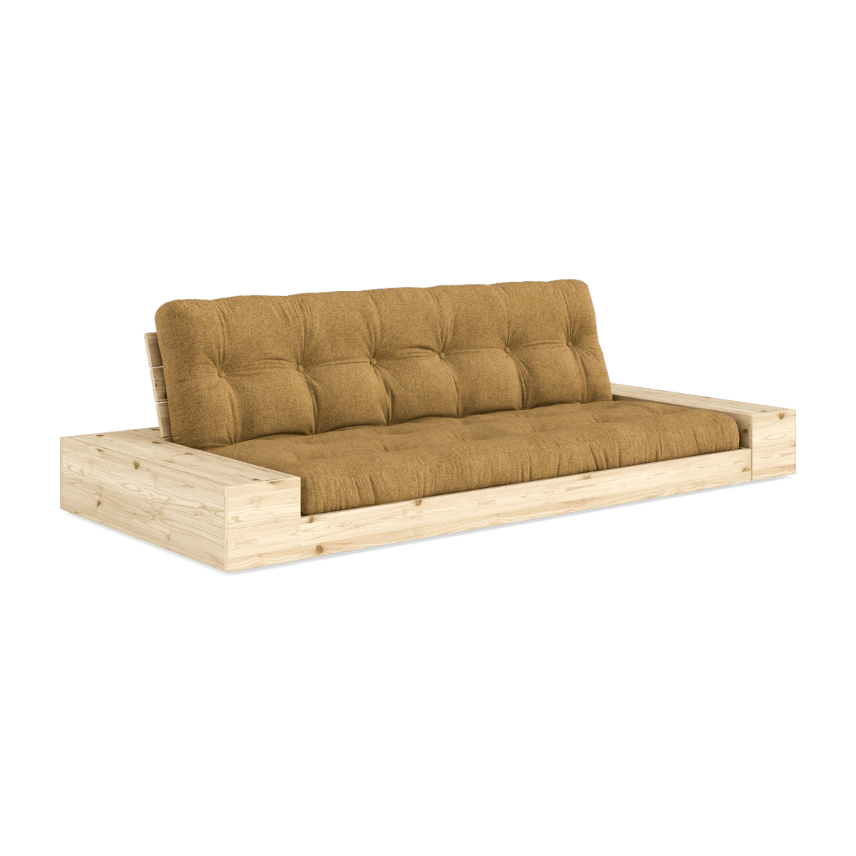 Canapé convertible en pin 244x166cm avec futon ocre et rangements Base - Karup Design - The Cool Republic
