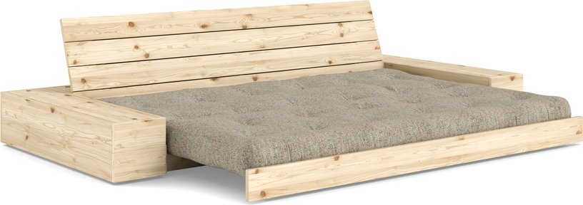 Canapé convertible en pin 244x166cm avec son futon sand et ses deux rangements Base - Karup Design - The Cool Republic