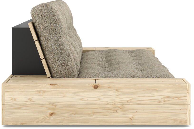 Canapé convertible en pin 244x166cm avec son futon sand et ses deux rangements Base - Karup Design - The Cool Republic