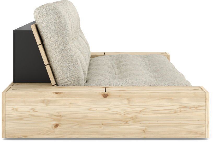 Canapé convertible en pin 244x166cm avec son futon soft chalk et ses rangements Base - Karup Design - The Cool Republic