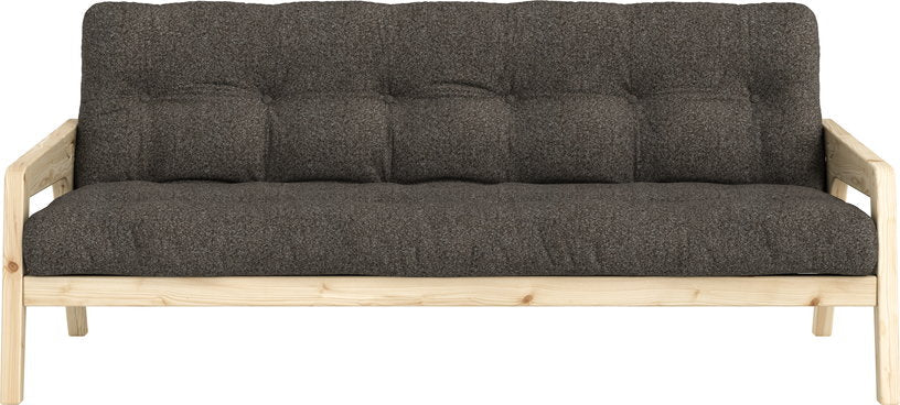 Canapé convertible en pin avec son matelas futon mellow brown Grab - Karup Design - The Cool Republic