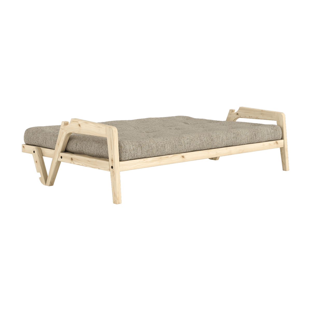 Canapé convertible en pin avec son matelas futon warm sand Grab - Karup Design - The Cool Republic