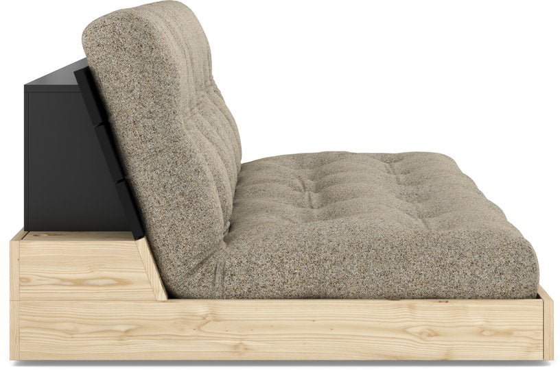 Canapé convertible en pin noir 196x166cm avec son futonwarm sand Base - Karup Design - The Cool Republic