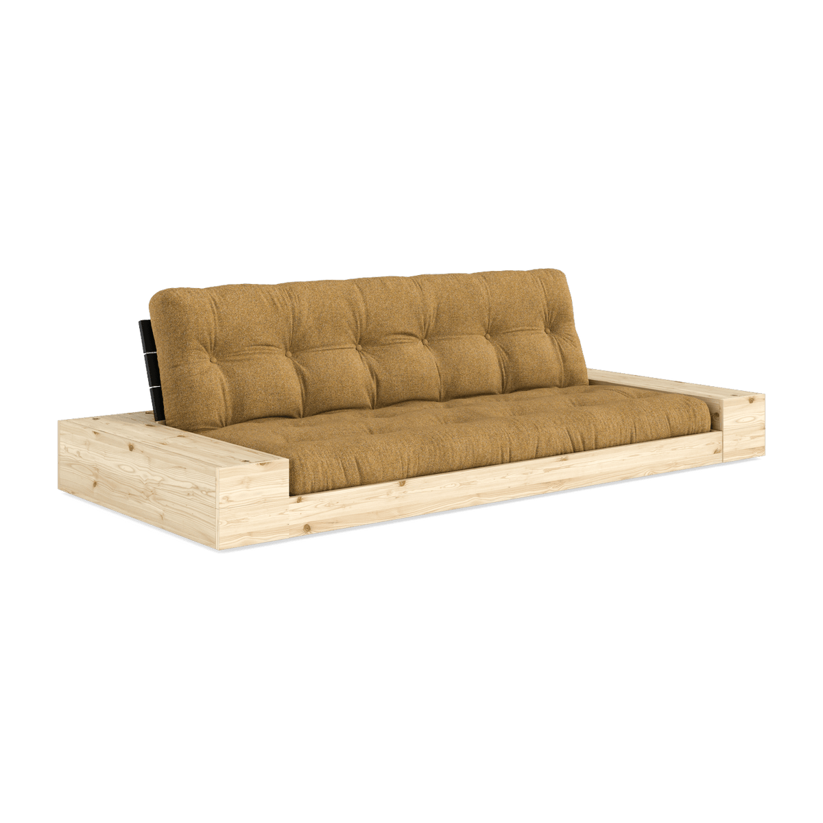 Canapé convertible en pin noir 244x166cm avec futon ocre et rangements Base - Karup Design - The Cool Republic