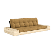 Sofa bed in black pine 244x166cm with ochre futon and Base storage - Karup Design - The Cool Republic