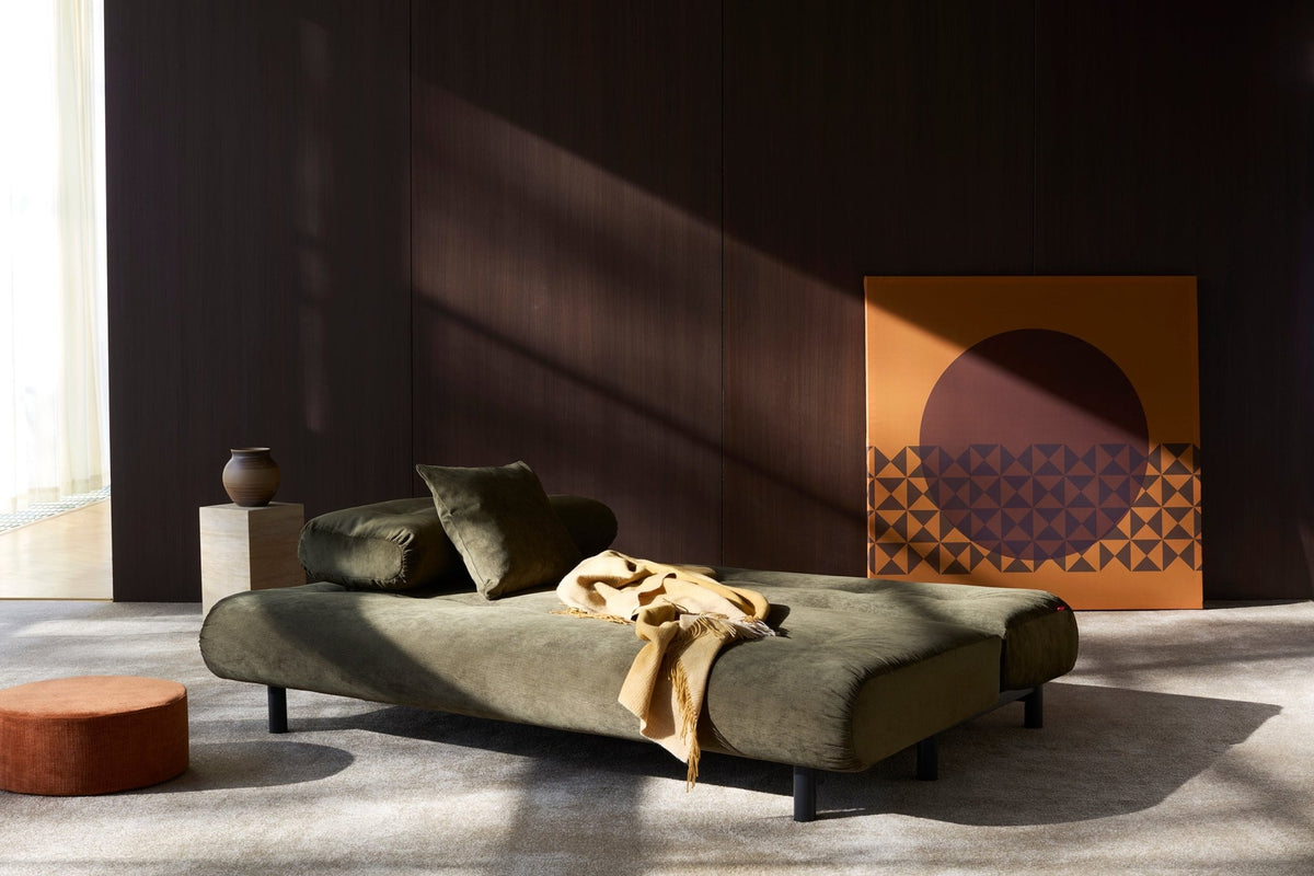 Canapé convertible en polyester recyclé gris, beige 200x108x79cm Nabli - Innovation living - The Cool Republic