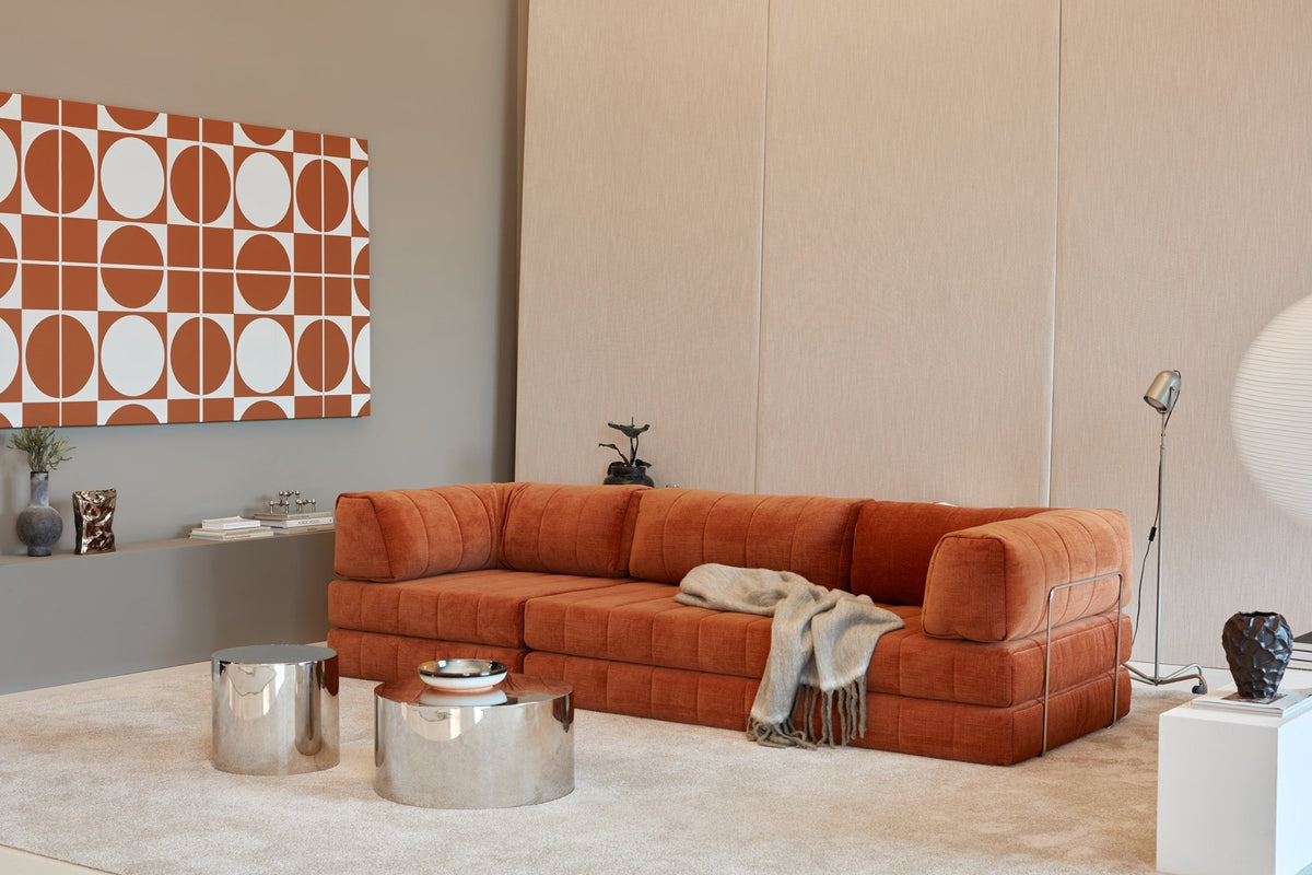 Canapé convertible en polyester recyclé ivoire 312x104x77cm Cozypad - Innovation living - The Cool Republic