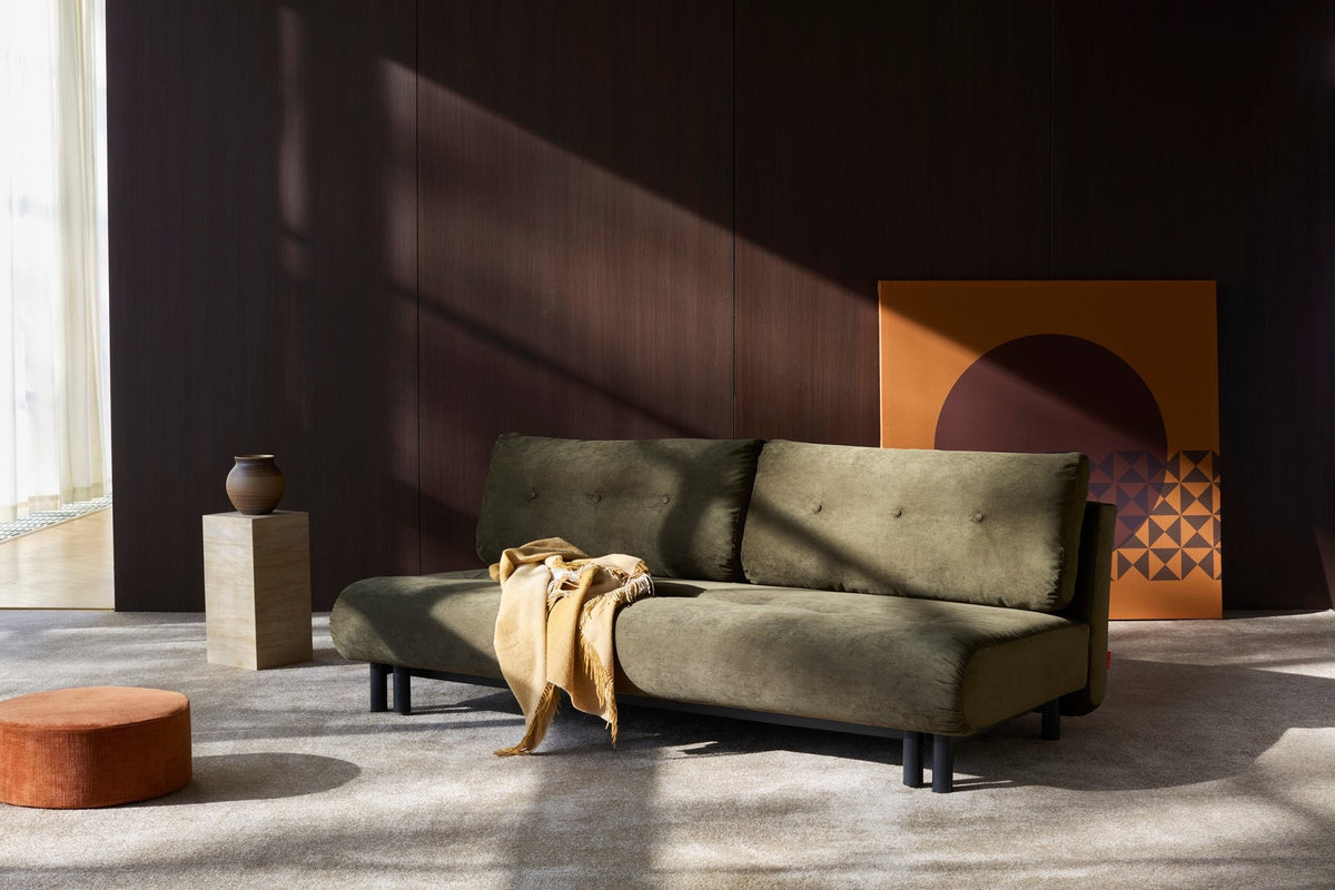 Canapé convertible en polyester recyclé kaki 200x108x79cm Nabli - Innovation living - The Cool Republic