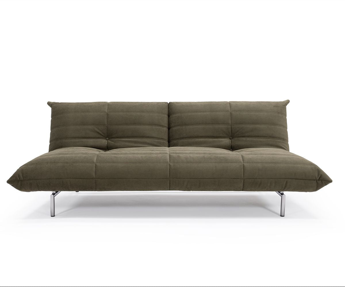 Canapé convertible en polyester recyclé kaki 211x96x81cm Mikunjo - Inovation Living - The Cool Republic